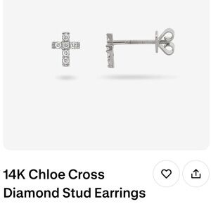 14k White Gold Diamond Screw Back Studs